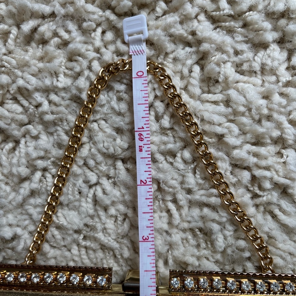 Vintage gold clutch, optional short chain handle - Picture 9 of 11